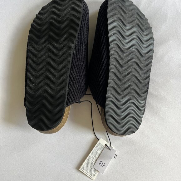 GAP Jenni Kayne Style Corduroy Faux Fur Lined Mule Clog Slip On - Black - 6 - Picture 3 of 3